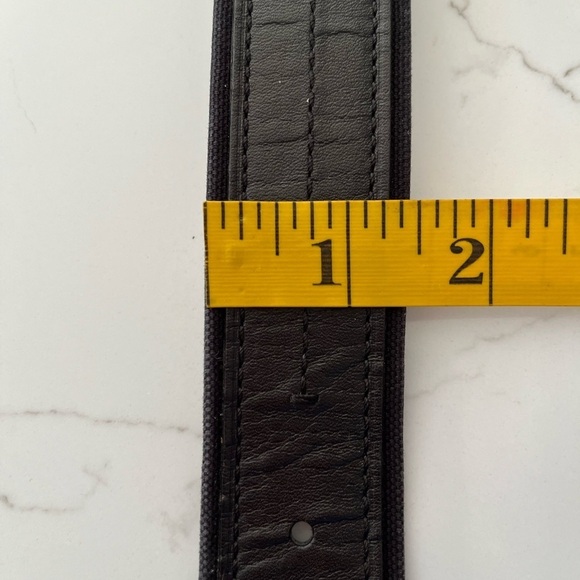 Men's Coach 100% Black Leather Belt Silvertone Buckle - Picture 13 of 13